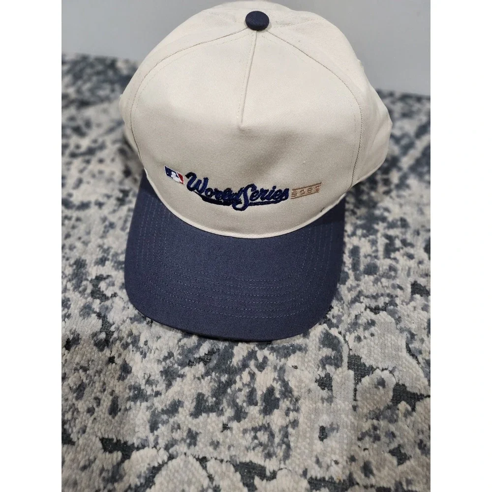 47 Brand MLB World Series 2022 Snapback Hat Cream Navy Blue OSFA Baseball Cap